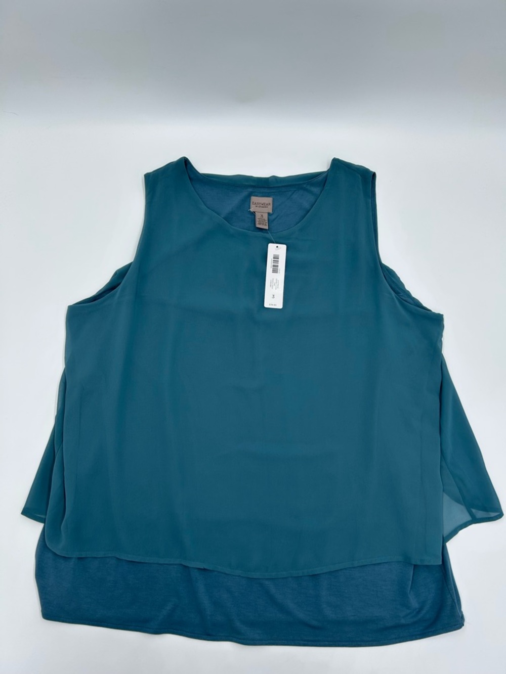 Chico's Teal Layered Sleeveless Tank Top 3 NWT
